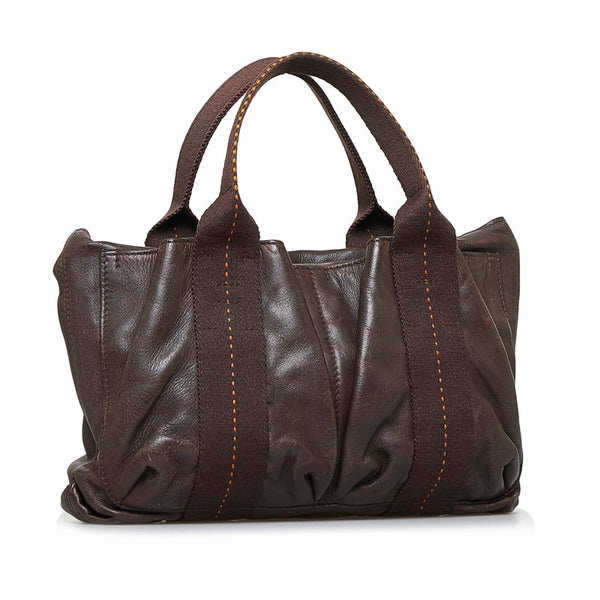 エルメス キャラバン ホリゾンタルPM ハンドバッグ ショルダーバッグ 2WAY ブラウン レザー レディース HERMES 【中古】