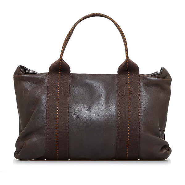 エルメス キャラバン ホリゾンタルPM ハンドバッグ ショルダーバッグ 2WAY ブラウン レザー レディース HERMES 【中古】