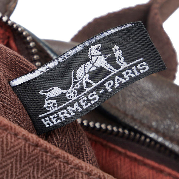 エルメス キャラバン ホリゾンタルPM ハンドバッグ ショルダーバッグ 2WAY ブラウン レザー レディース HERMES 【中古】