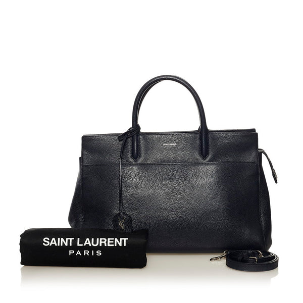 サンローラン カバリヴゴーシュ ハンドバッグ ショルダーバッグ 2WAY ネイビー レザー レディース SAINT LAURENT 【中古】