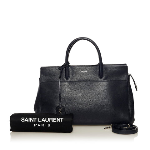 サンローラン カバリヴゴーシュ ハンドバッグ ショルダーバッグ 2WAY ネイビー レザー レディース SAINT LAURENT 【中古】