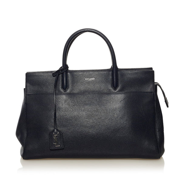 サンローラン カバリヴゴーシュ ハンドバッグ ショルダーバッグ 2WAY ネイビー レザー レディース SAINT LAURENT 【中古】