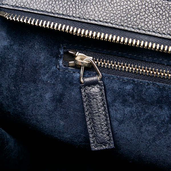 サンローラン カバリヴゴーシュ ハンドバッグ ショルダーバッグ 2WAY ネイビー レザー レディース SAINT LAURENT 【中古】