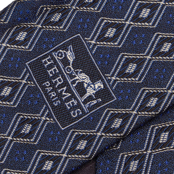 エルメス ネクタイ ブルー シルク メンズ HERMES 【中古】