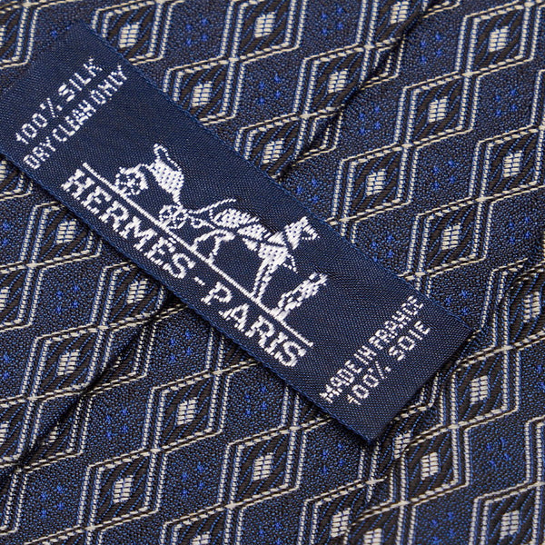 エルメス ネクタイ ブルー シルク メンズ HERMES 【中古】