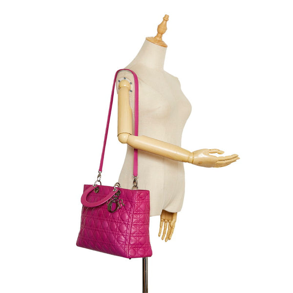 ディオール カナージュ レディディオール ハンドバッグ ショルダーバッグ2WAY ピンク レザー レディース Dior 【中古】