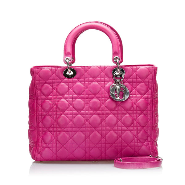 ディオール カナージュ レディディオール ハンドバッグ ショルダーバッグ2WAY ピンク レザー レディース Dior 【中古】