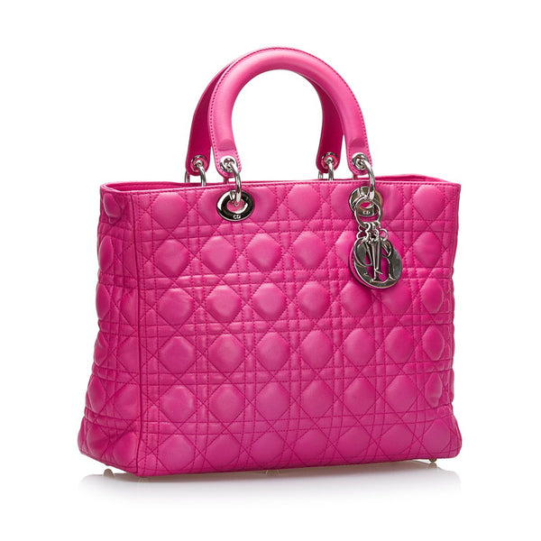 ディオール カナージュ レディディオール ハンドバッグ ショルダーバッグ2WAY ピンク レザー レディース Dior 【中古】