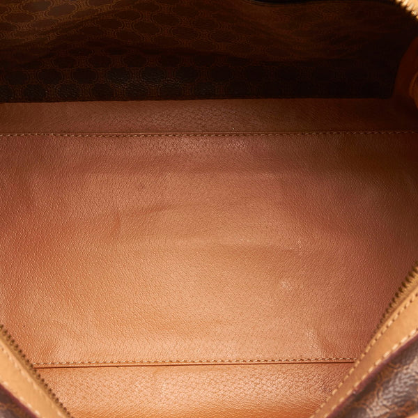 セリーヌ マカダム ハンドバッグ ミニボストンバッグ ブラウン PVC レザー レディース CELINE 【中古】