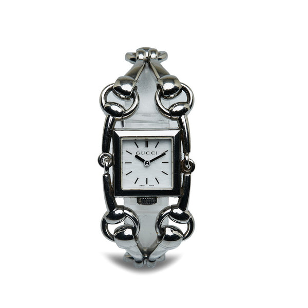 グッチ シニョーリア 腕時計 116.5 クオーツ シェル文字盤 ステンレススチール レディース GUCCI 【中古】