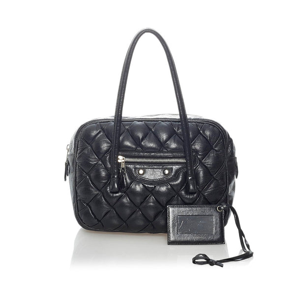 バレンシアガ ザ マトラッセ  ハンドバッグ 182089 ブラック レザー レディース BALENCIAGA 【中古】