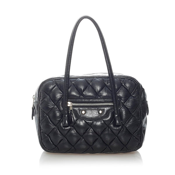バレンシアガ ザ マトラッセ  ハンドバッグ 182089 ブラック レザー レディース BALENCIAGA 【中古】
