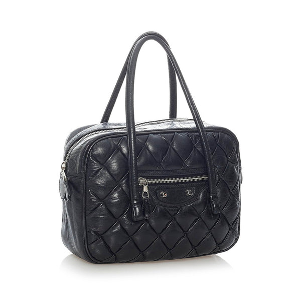 バレンシアガ ザ マトラッセ  ハンドバッグ 182089 ブラック レザー レディース BALENCIAGA 【中古】
