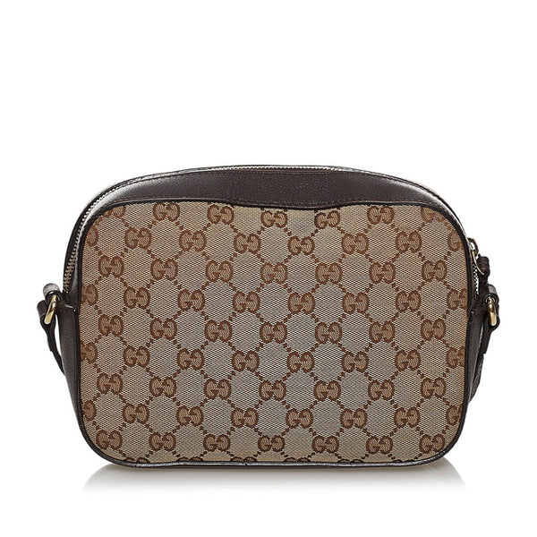 グッチ GGキャンバス ウェブビー 412008 ベージュ ブラウン キャンバス レザー 斜めがけ ショルダー レディース GUCCI 【中古】