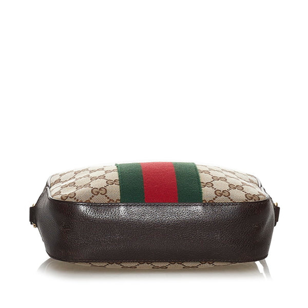 グッチ GGキャンバス ウェブビー 412008 ベージュ ブラウン キャンバス レザー 斜めがけ ショルダー レディース GUCCI 【中古】