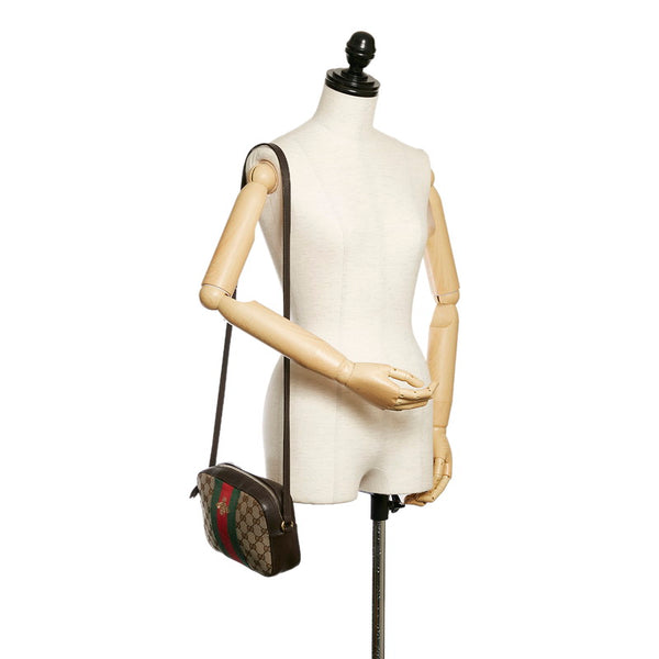 グッチ GGキャンバス ウェブビー 412008 ベージュ ブラウン キャンバス レザー 斜めがけ ショルダー レディース GUCCI 【中古】