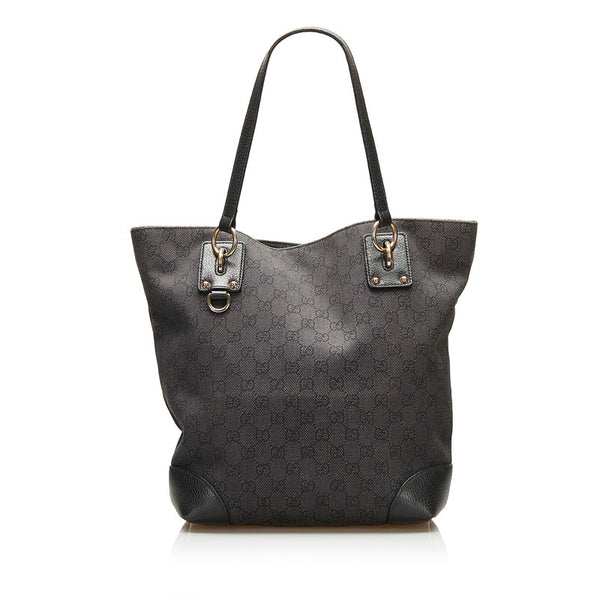 グッチ GGキャンバス トートバッグ ショルダーバッグ 353706 ブラック キャンバス レザー レディース GUCCI 【中古】