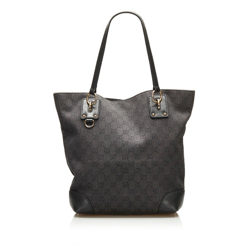 グッチ GGキャンバス トートバッグ ショルダーバッグ 353706 ブラック キャンバス レザー レディース GUCCI 【中古】