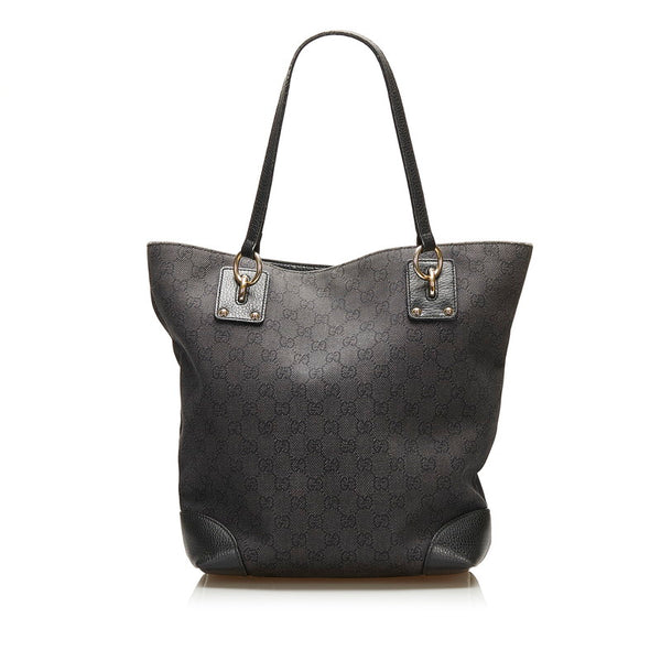 グッチ GGキャンバス トートバッグ ショルダーバッグ 353706 ブラック キャンバス レザー レディース GUCCI 【中古】