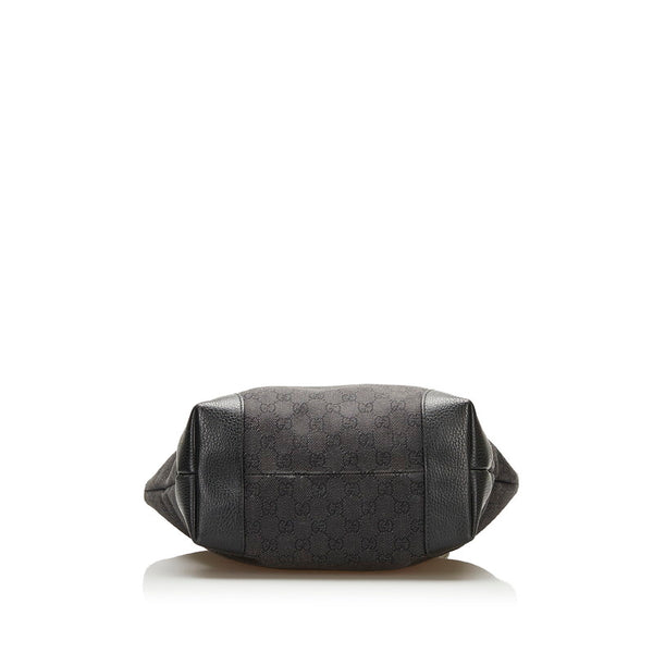 グッチ GGキャンバス トートバッグ ショルダーバッグ 353706 ブラック キャンバス レザー レディース GUCCI 【中古】