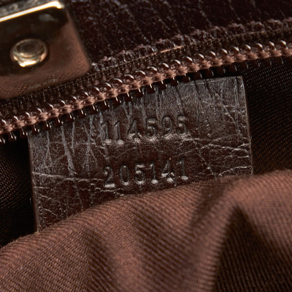 グッチ GGスプリーム トートバッグ 114595 ベージュ ブラウン PVC レザー レディース GUCCI 【中古】