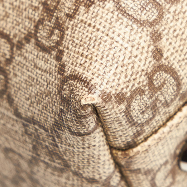 グッチ GGスプリーム トートバッグ 114595 ベージュ ブラウン PVC レザー レディース GUCCI 【中古】