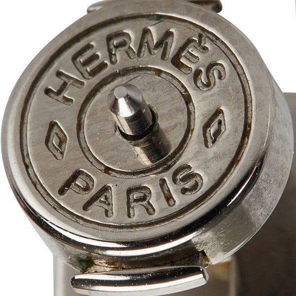 エルメス カージュドアッシュ Hキューブ ピアス オレンジ シルバー メタル レディース HERMES 【中古】