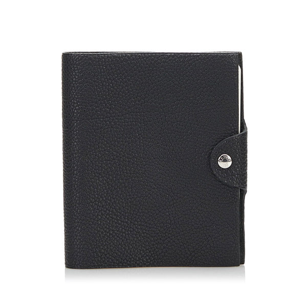 エルメス ユリスPM 手帳カバー ノートカバー レフィル付属 ブラック トゴ レディース HERMES 【中古】