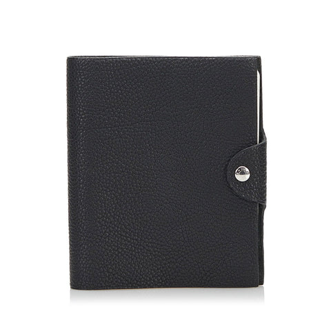 エルメス ユリスPM 手帳カバー ノートカバー レフィル付属 ブラック トゴ レディース HERMES 【中古】