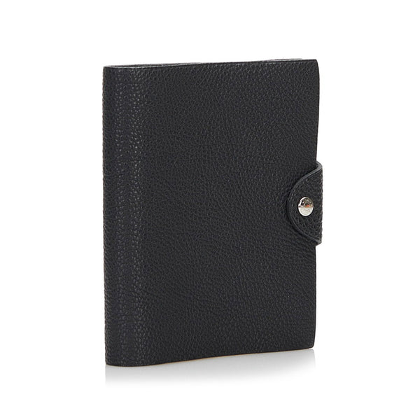 エルメス ユリスPM 手帳カバー ノートカバー レフィル付属 ブラック トゴ レディース HERMES 【中古】