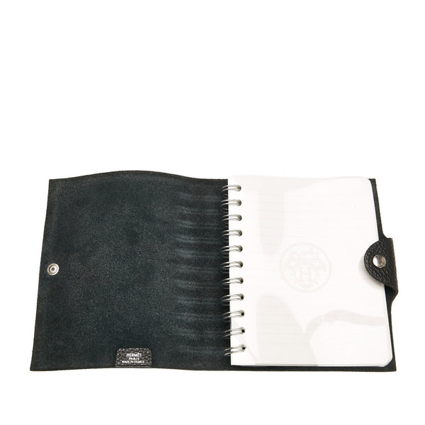 エルメス ユリスPM 手帳カバー ノートカバー レフィル付属 ブラック トゴ レディース HERMES 【中古】