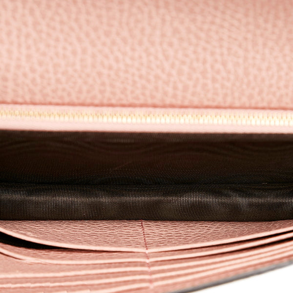 グッチ インターロッキングG チェーンウォレット 長財布 2WAY 466506 ピンク レザー レディース GUCCI 【中古】