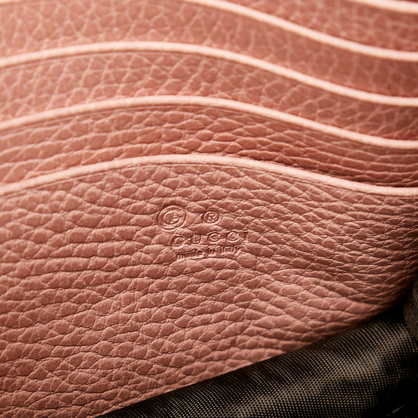 グッチ インターロッキングG チェーンウォレット 長財布 2WAY 466506 ピンク レザー レディース GUCCI 【中古】