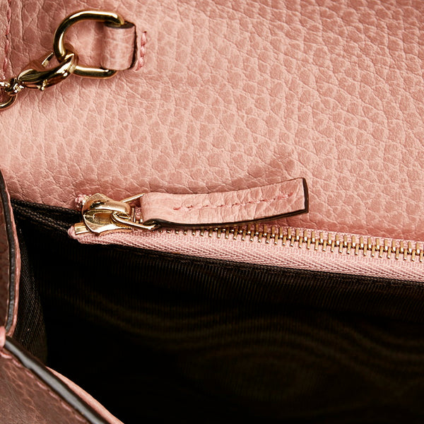 グッチ インターロッキングG チェーンウォレット 長財布 2WAY 466506 ピンク レザー レディース GUCCI 【中古】