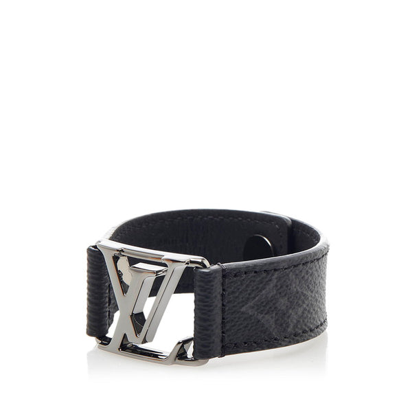ルイ ヴィトン モノグラム エクリプス ブラスレ ホッケンハイム　 ブレスレット M6295 ブラック シルバー PVC メタル メンズ LOUIS VUITTON 【中古】