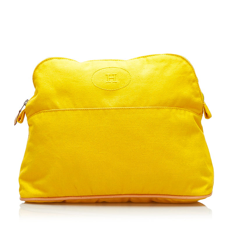 エルメス ボリードポーチGM クラッチバッグ イエロー マスタード キャンバス レディース HERMES 【中古】