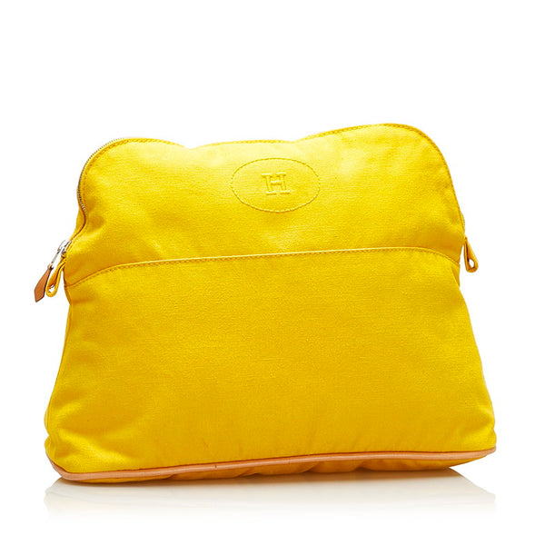 エルメス ボリードポーチGM クラッチバッグ イエロー マスタード キャンバス レディース HERMES 【中古】