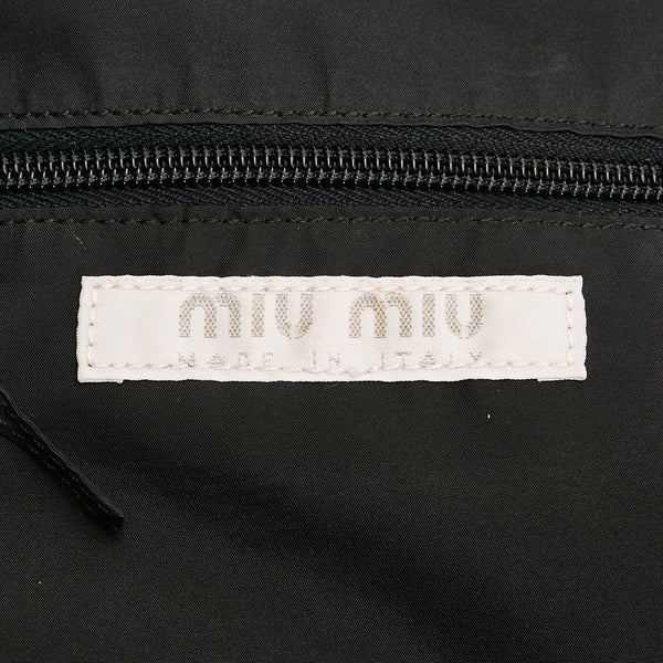 ミュウミュウ スクエア ミニ リュック バックパック ワインレッド ナイロン レディース MIUMIU 【中古】
