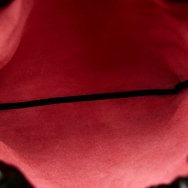 グッチ ドローストリング ミニ ロゴ ナップサック リュック 523586 ピンク レザー レディース GUCCI 【中古】