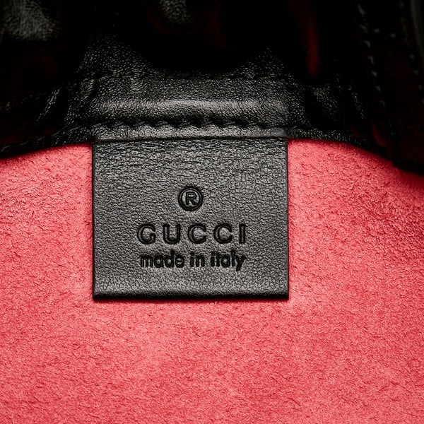 グッチ ドローストリング ミニ ロゴ ナップサック リュック 523586 ピンク レザー レディース GUCCI 【中古】