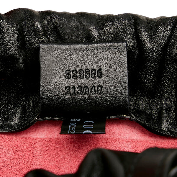 グッチ ドローストリング ミニ ロゴ ナップサック リュック 523586 ピンク レザー レディース GUCCI 【中古】