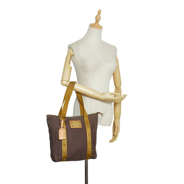 ルイ ヴィトン アンティグア カバMM トートバッグ M40086 ブラウン キャンバス レディース LOUIS VUITTON 【中古】