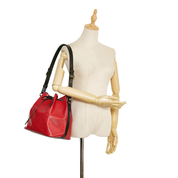 ルイ ヴィトン エピ プチノエ バイカラー ショルダーバッグ M44172 レッド ブラック レザー レディース LOUIS VUITTON 【中古】