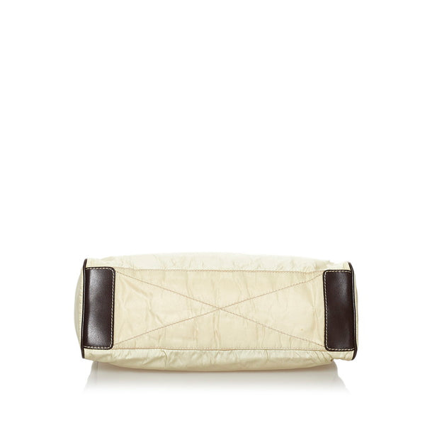 プラダ ベージュ ブラウン ナイロン レザー ショルダーバッグ レディース PRADA 【中古】