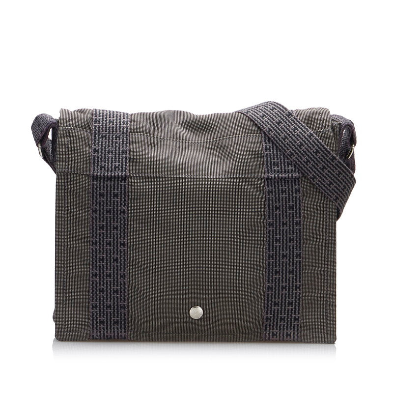 エルメス フールトゥ バサスPM 斜め掛け ショルダーバッグ グレー キャンバス レディース HERMES 【中古】