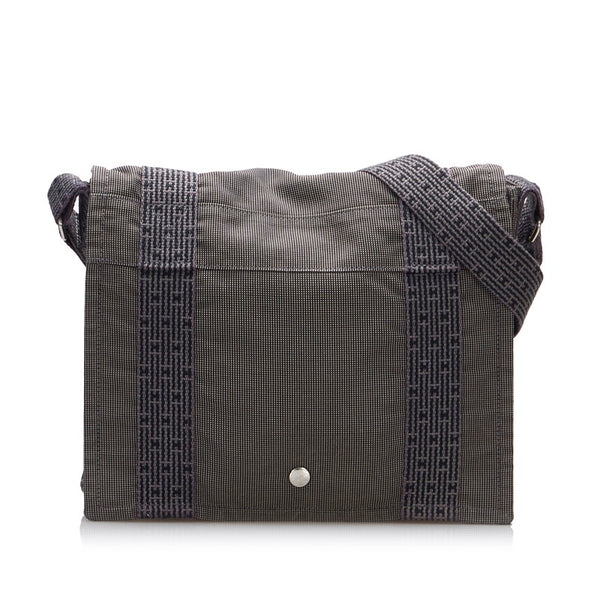 エルメス フールトゥ バサスPM 斜め掛け ショルダーバッグ グレー キャンバス レディース HERMES 【中古】