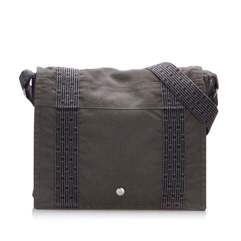 エルメス フールトゥ バサスPM 斜め掛け ショルダーバッグ グレー キャンバス レディース HERMES 【中古】