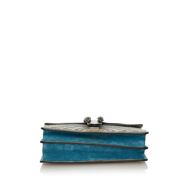 グッチ GGスプリーム ディオニュソス チェーン ショルダーバッグ 403348 ベージュ ブルー PVC スウェード レディース GUCCI 【中古】