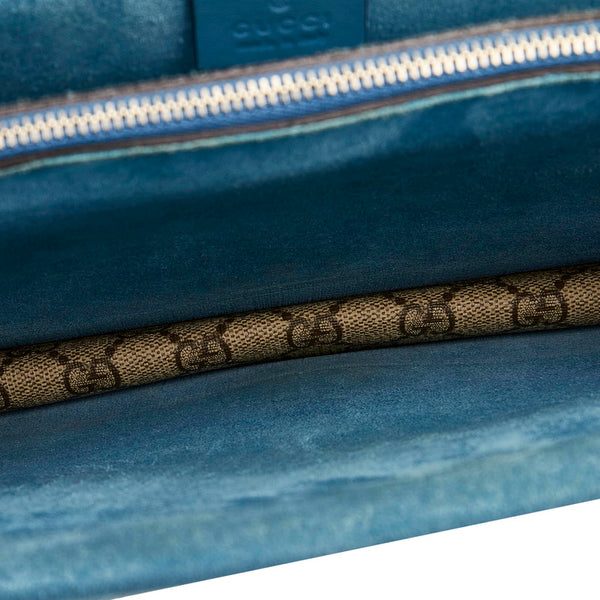 グッチ GGスプリーム ディオニュソス チェーン ショルダーバッグ 403348 ベージュ ブルー PVC スウェード レディース GUCCI 【中古】