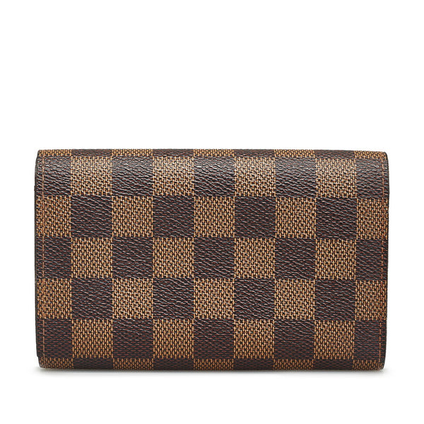 ルイ ヴィトン ダミエ ポルトフォイユ トレゾール 二つ折り財布 N61730 ブラウン PVC レザー レディース LOUIS VUITTON 【中古】